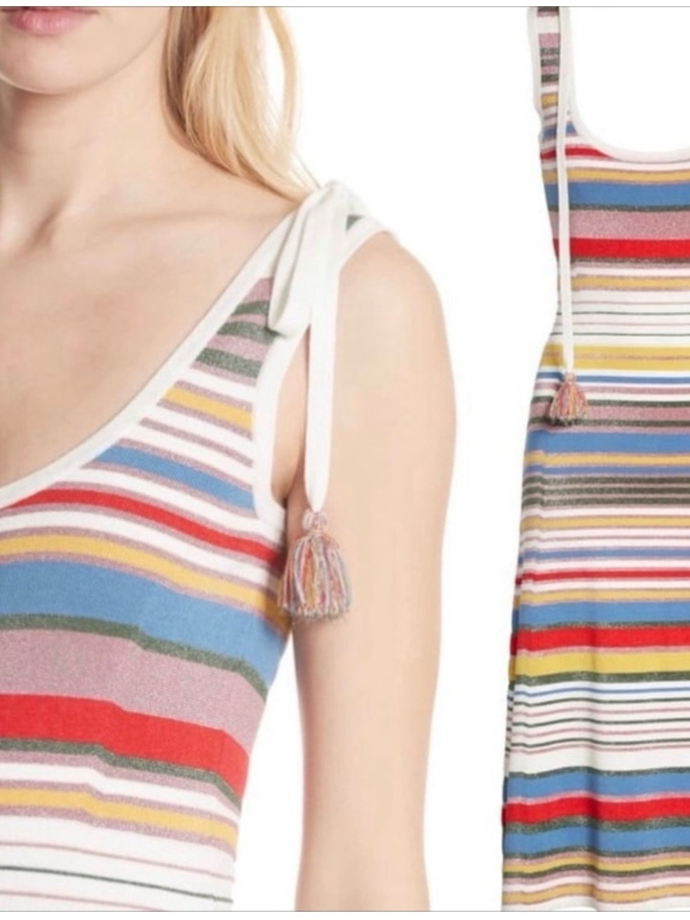 Veronica Beard Multicolor Striped Midi Dress